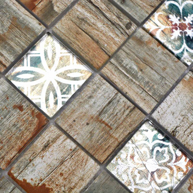 Vintage Wood Glasmosaik Brun | Ekosten.se