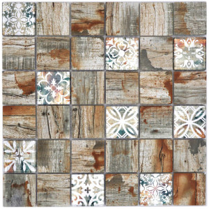 Vintage Wood Glasmosaik Brun | Ekosten.se