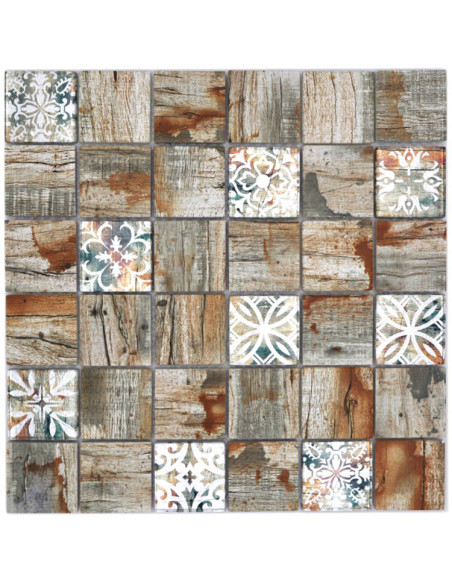 Vintage Wood Glasmosaik Brun | Ekosten.se