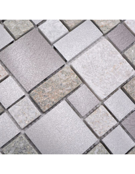 Mosaik Natursten Aluminium Silver | Ekosten.se
