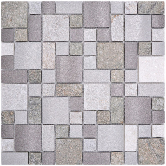 Mosaik Natursten Aluminium Silver | Ekosten.se