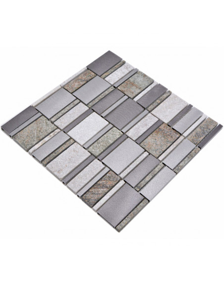 Natursten Metall Mosaik Silver | Ekosten.se