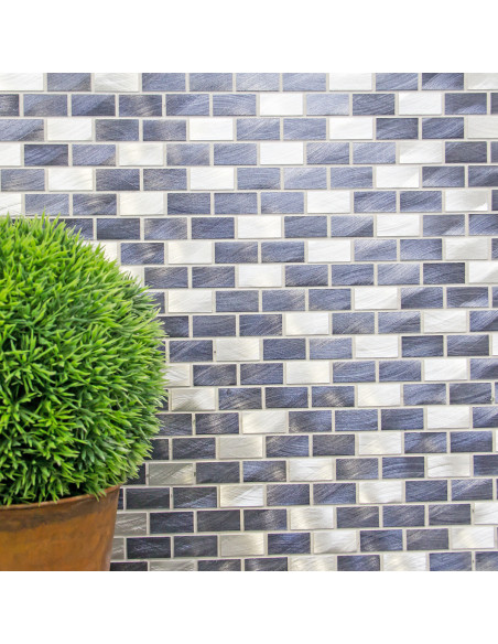 Metall Mosaik Silver Svart | Ekosten.se