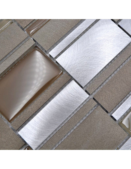 Metall Kristall Mosaik Beige | Ekosten.se