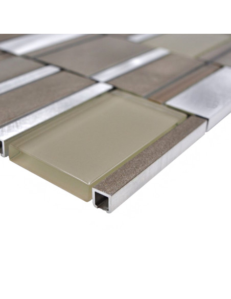 Metall Kristall Mosaik Beige | Ekosten.se