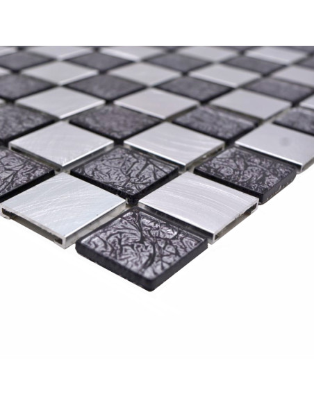 Mosaik Kristall Svart Silver | Ekosten.se