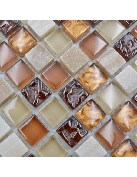 Mosaik Kristall Marmor Beige Brun | Ekosten.se