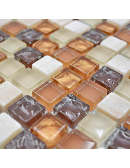 Mosaik Kristall Marmor Beige Brun | Ekosten.se