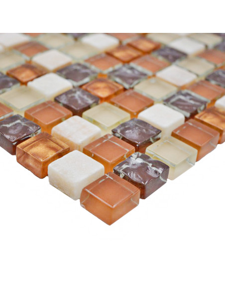 Mosaik Kristall Marmor Beige Brun | Ekosten.se