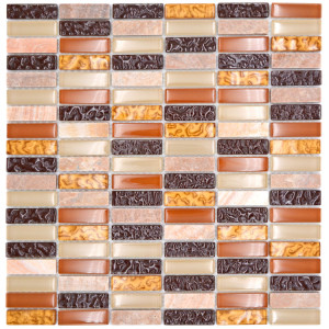 Stavmosaik Kristall Natursten Beige Brun | Ekosten.se