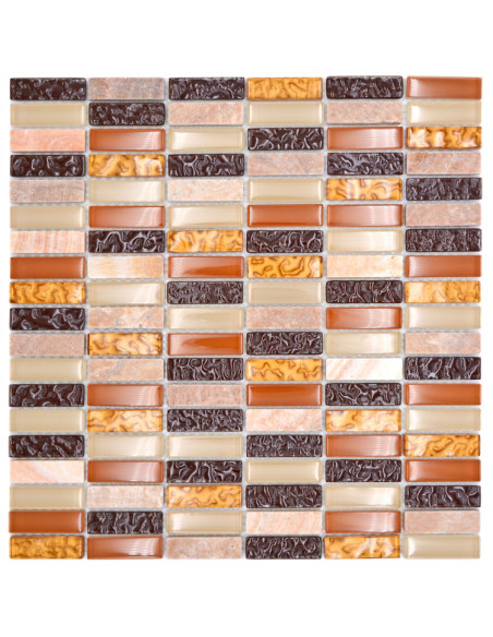 Stavmosaik Kristall Natursten Beige Brun | Ekosten.se