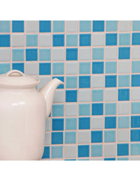 Klinkermosaik Blå Vit Blank | Ekosten.se
