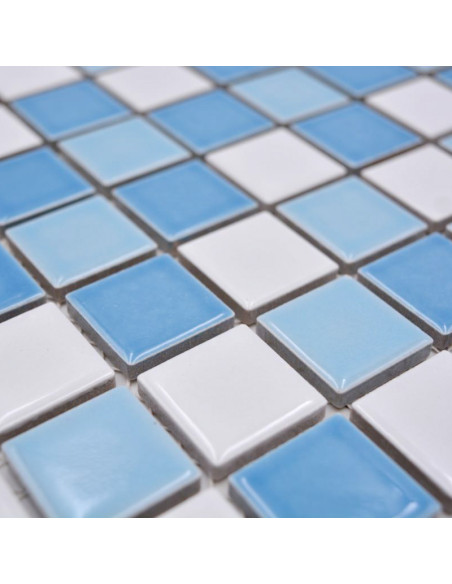 Klinkermosaik Blå Vit Blank | Ekosten.se