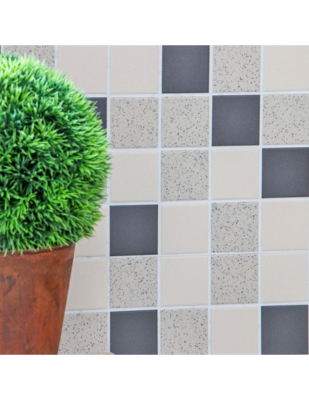 Klinkermosaik Beige Svart Prickig | Ekosten.se