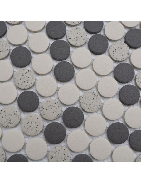 Knappmosaik Beige Svart Prickig | Ekosten.se