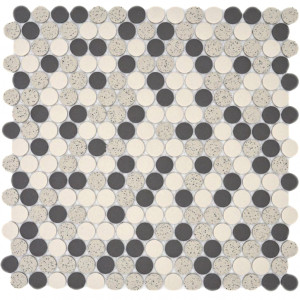 Knappmosaik Beige Svart Prickig | Ekosten.se