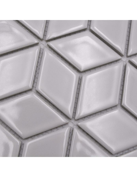 Vit Keramik Mosaik 3D Blank | Ekosten.se