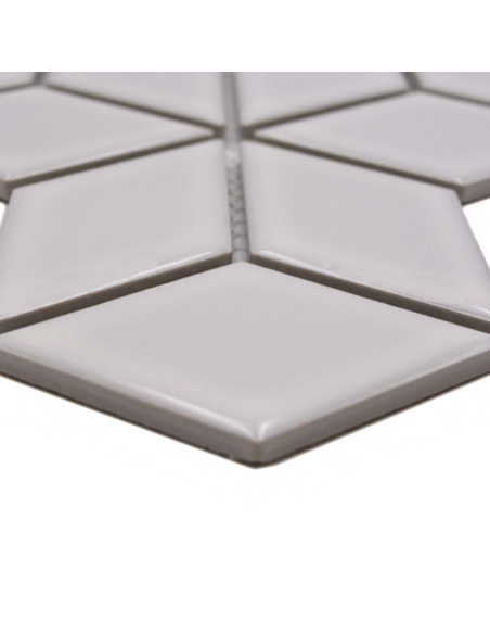 Vit Keramik Mosaik 3D Blank | Ekosten.se