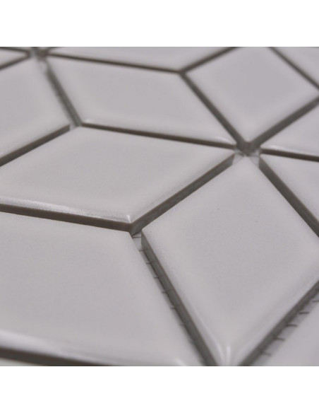 Vit Keramik Mosaik 3D Blank | Ekosten.se
