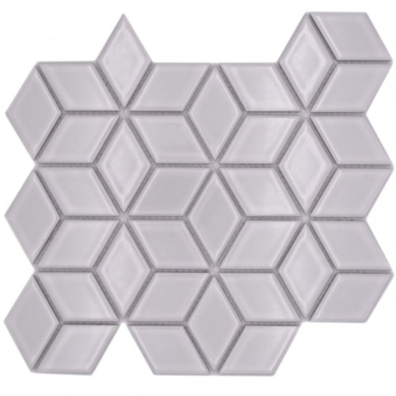 Vit Keramik Mosaik 3D Blank | Ekosten.se