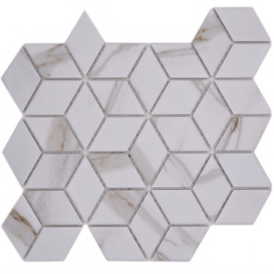 Marmor Calacatta Klinkermosaik 3D | Ekosten.se