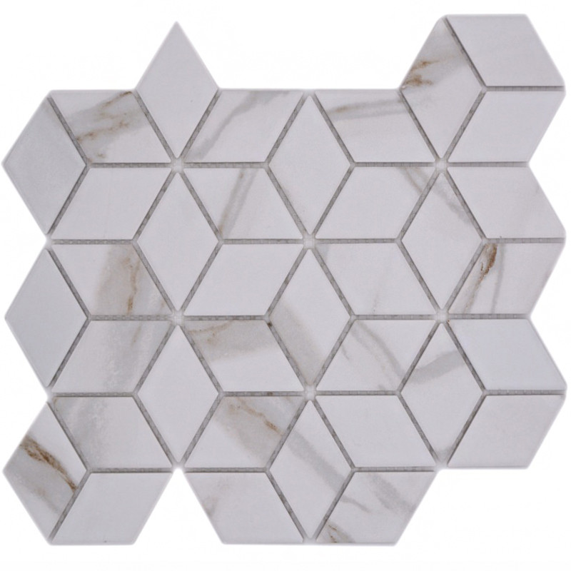 Marmor Calacatta Klinkermosaik 3D | Ekosten.se
