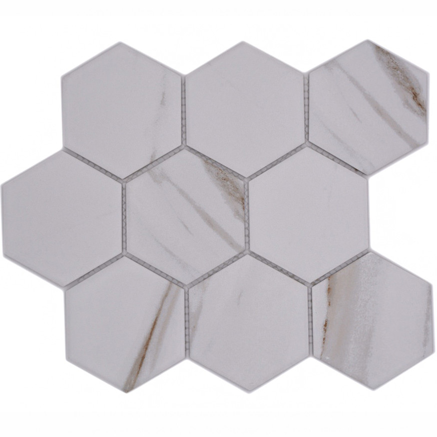 Hexagon Calacatta Klinkermosaik | Ekosten.se
