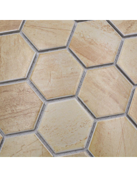 Beige Hexagon Klinker Mosaik | Ekosten.se