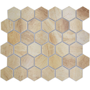 Beige Hexagon Klinker Mosaik | Ekosten.se