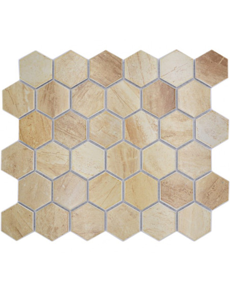 Beige Hexagon Klinker Mosaik | Ekosten.se