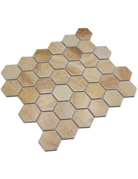 Beige Hexagon Klinker Mosaik | Ekosten.se