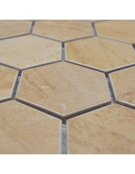 Beige Hexagon Klinker Mosaik | Ekosten.se