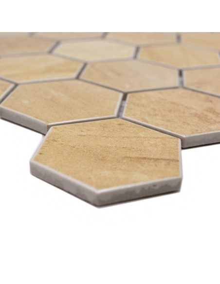 Beige Hexagon Klinker Mosaik | Ekosten.se