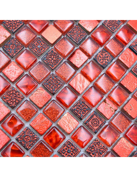 Röd Mosaik Resin Kristall | Ekosten.se