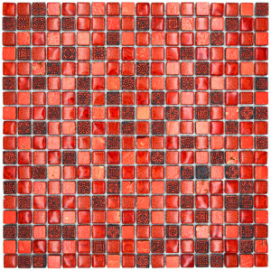 Röd Mosaik Resin Kristall | Ekosten.se