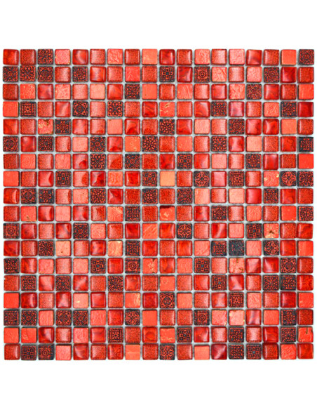 Röd Mosaik Resin Kristall | Ekosten.se