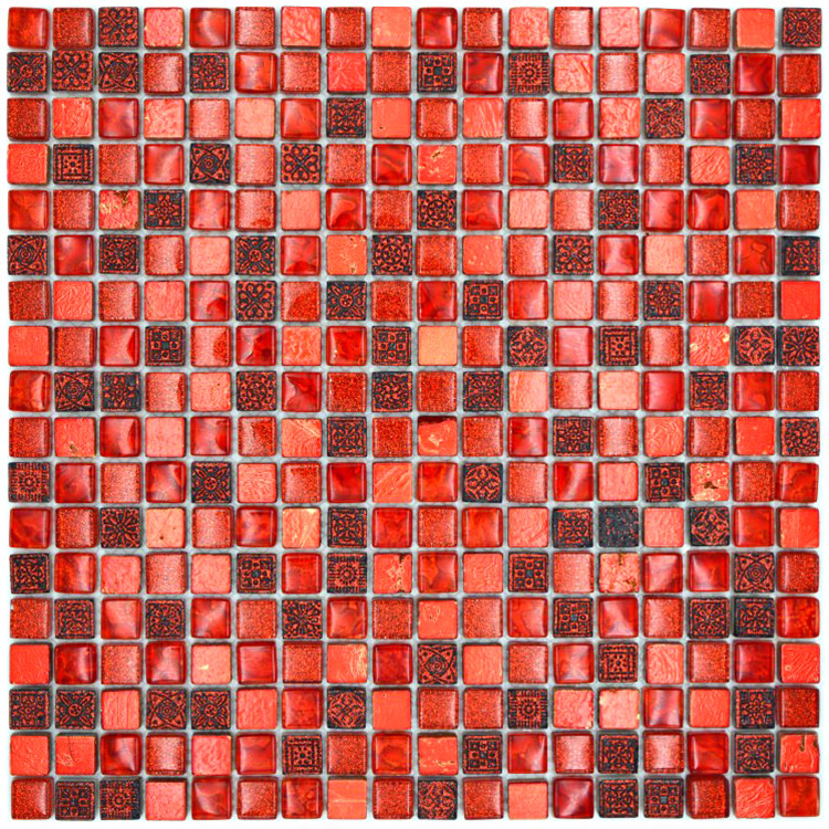 Röd Mosaik Resin Kristall | Ekosten.se