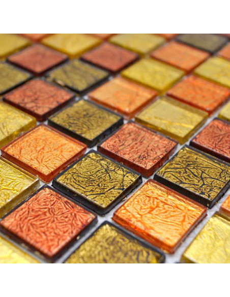 Struktur Kristallmosaik Guld Orange | Ekosten.se