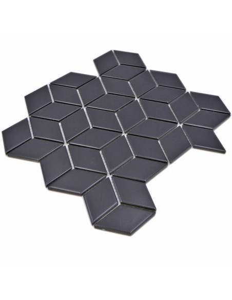 Svart Klinker Mosaik 3D Matt | Ekosten.se