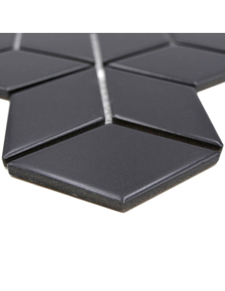 Svart Klinker Mosaik 3D Matt | Ekosten.se
