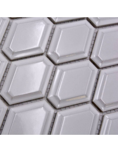 Diamond Metro Mosaik Vit Blank | Ekosten.se