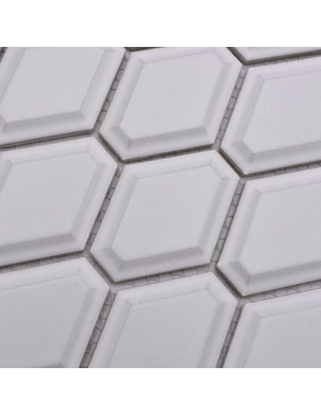 Diamond Metro Mosaik Vit Matt | Ekosten.se