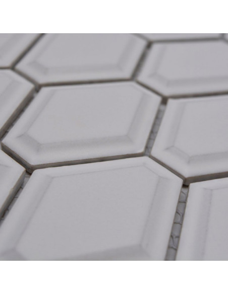 Diamond Metro Mosaik Vit Matt | Ekosten.se