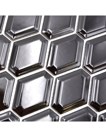 Diamond Metro Mosaik Svart Blank | Ekosten.se
