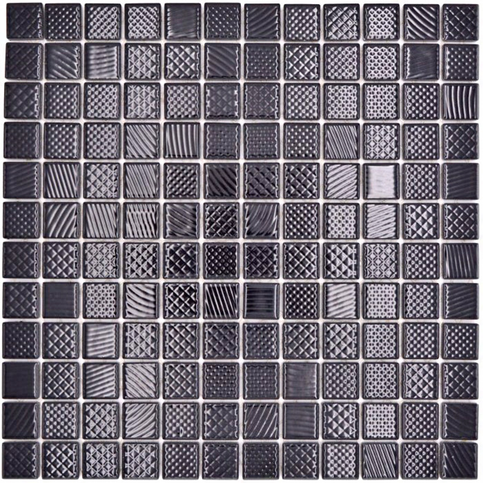 Retro Struktur Mosaik Svart | Ekosten.se