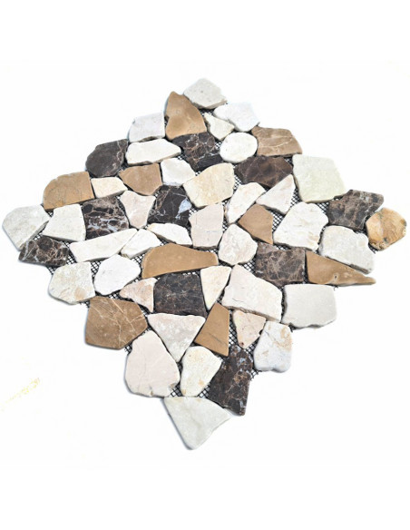 Oregelbunden Marmormosaik Beige Brun | Ekosten.se