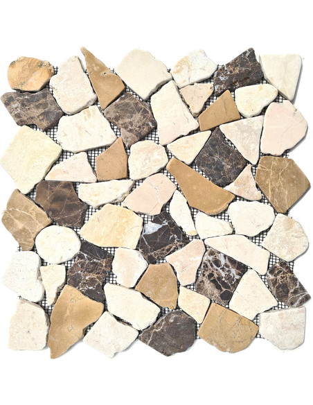 Oregelbunden Marmormosaik Beige Brun | Ekosten.se