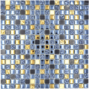 Mosaik Kristall Natursten Svart Guld | Ekosten.se