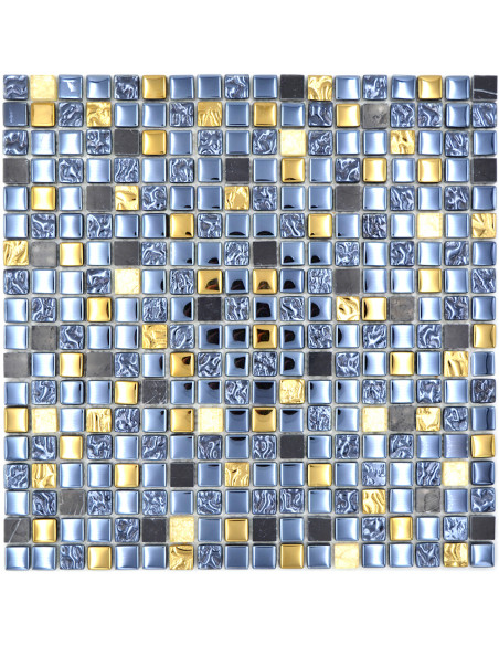 Mosaik Kristall Natursten Svart Guld | Ekosten.se