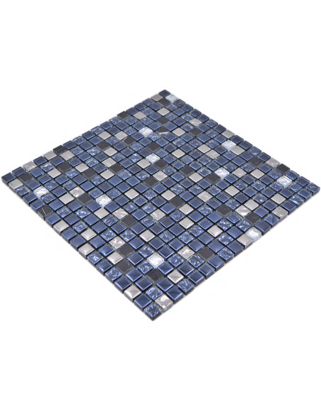Mosaik Kristall Natursten Svart Silver Mix | Ekosten.se